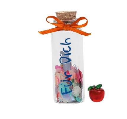 Geschenkglschen mit Botschaft, orange