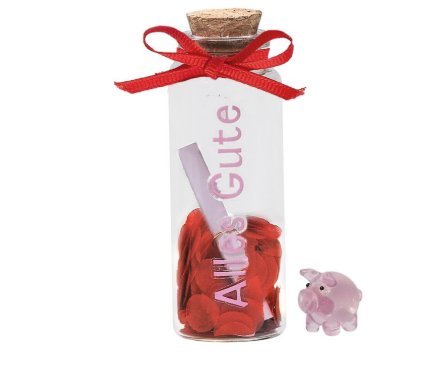 Geschenkglschen mit Botschaft, rot