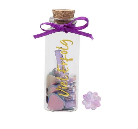 Geschenkglschen mit Botschaft, violett