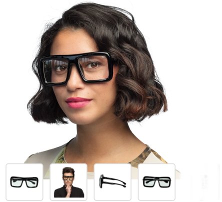 Partybrille Retro, schwarz, eckig