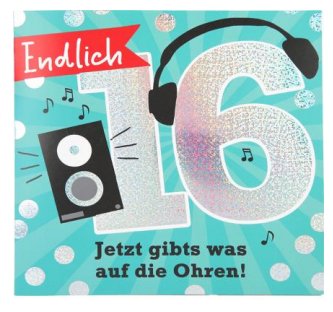 Musikkarte zum 16.Geburtstag