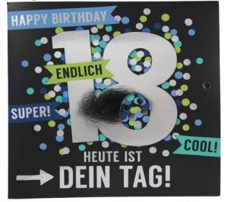 Musikkarte zum 18.Geburtstag