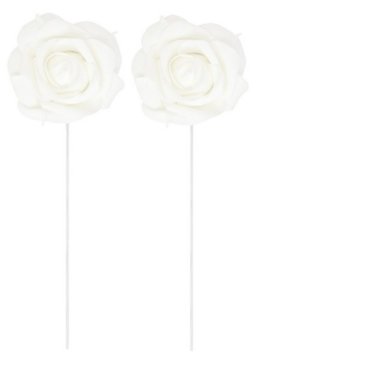 Dekorative weie Rosen, 2 Stck