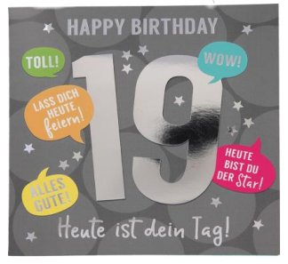 Musikkarte zum 19.Geburtstag