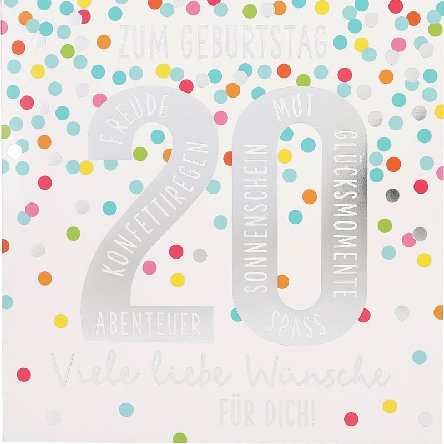 Musikkarte zum 20.Geburtstag