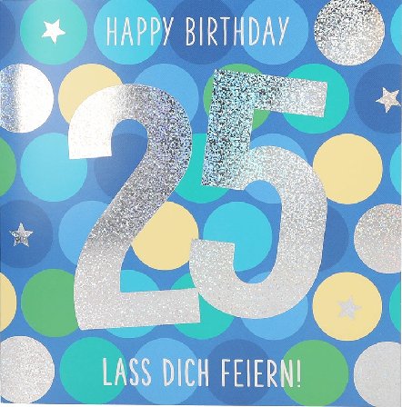 Musikkarte zum 25.Geburtstag