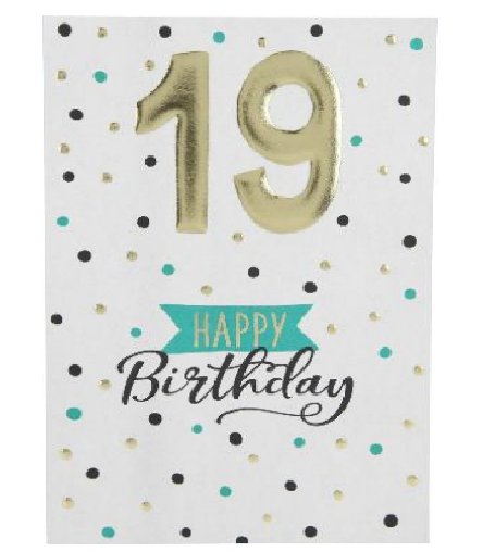 Karte zum 19.Geburtstag