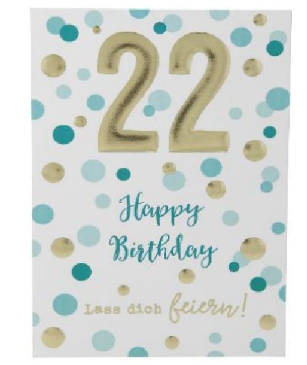 Karte zum 22.Geburtstag