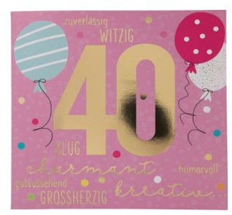 Musikkarte zum 40.Geburtstag