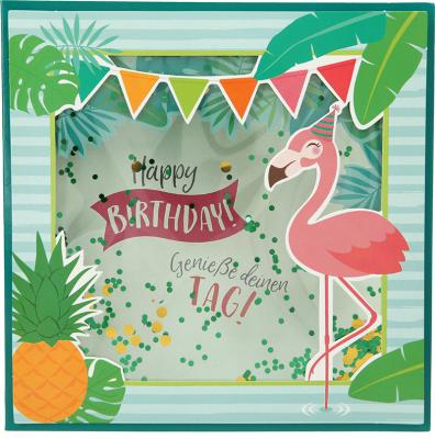 Happy Birthday Karte mit Konfetti