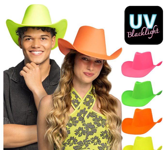 Hut Cowboy neon, UV, 1 St�ck