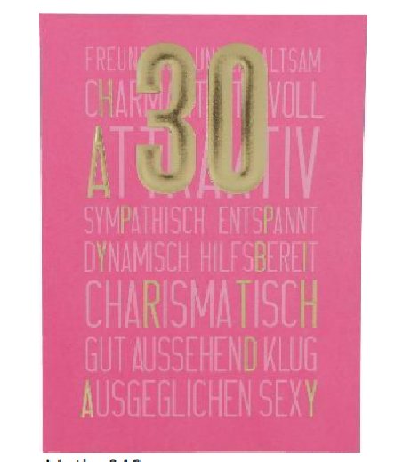 Karte zum 30.Geburtstag