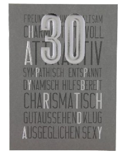 Karte zum 30.Geburtstag