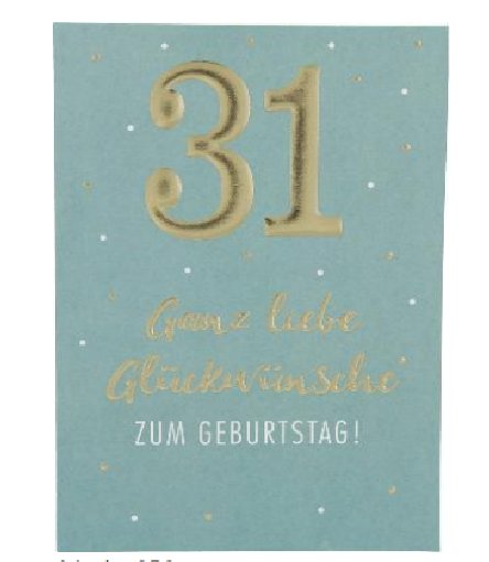 Karte zum 31.Geburtstag