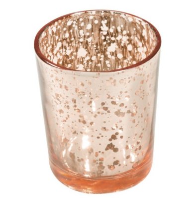 Teelichthalter, gesprenkelt rosegold