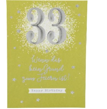 Karte zum 33.Geburtstag