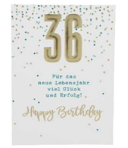 Karte zum 36.Geburtstag