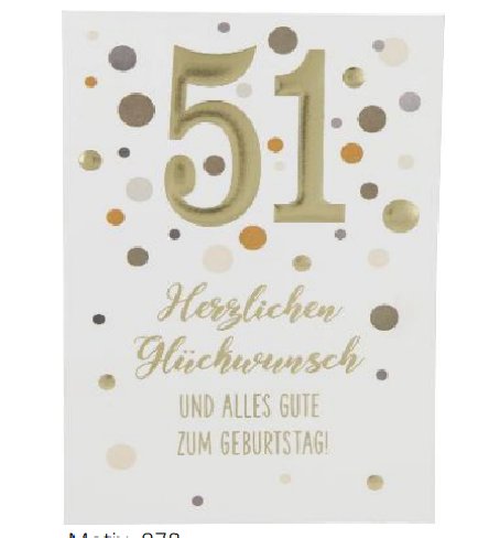 Karte zum 51.Geburtstag