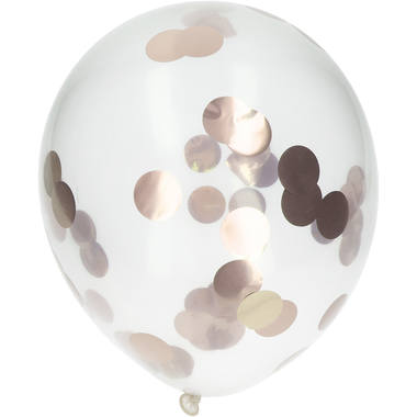 Ballons mit Rose Gold Konfetti