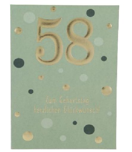 Karte zum 58.Geburtstag