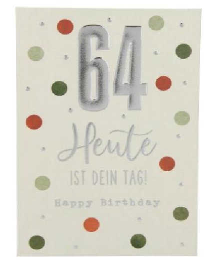 Karte zum 64.Geburtstag