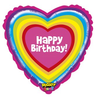 Happy Birthday Herz Ballon, 53 cm