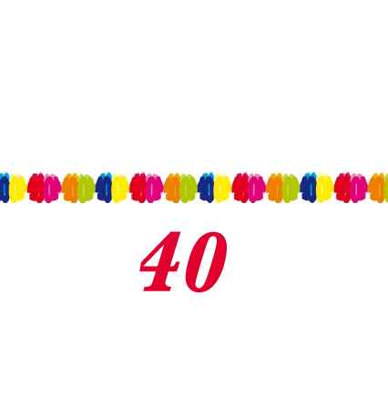 Papier Girlande mit Zahl 40