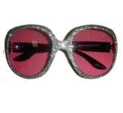 Party Flower Power Brille XL Silber