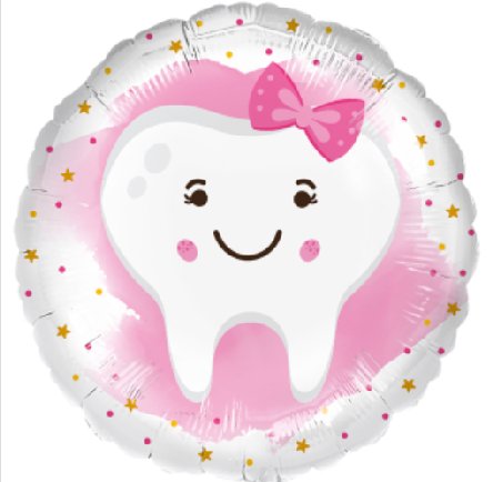 Folienballon Zahn fr Mdchen