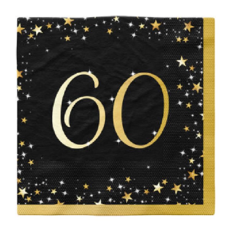 Servietten zum 60.Geburtstag Starlight