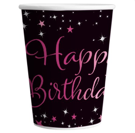 Geburtstag Trinkbecher Starlight, pink