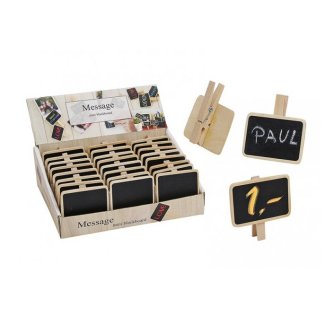 Holzclip mit Memotafel aus Holz