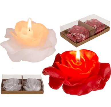 Schwimmende Duftkerzen Rosen, wei