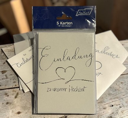 Einladungskarten Hochzeit 11x15 cm