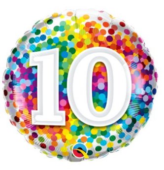 Zum Geburtstag Ballon mit Zahl 10