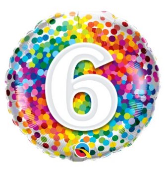 Zum Geburtstag Ballon mit Zahl 6