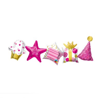 Geburtstag Girlande als Ballons, pink