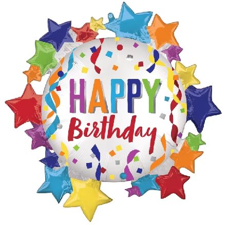 Folienballon Happy Birthday STAR