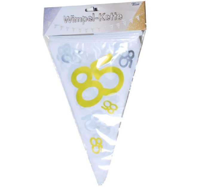 Wimpel-Girlande Zahl 85, 10m