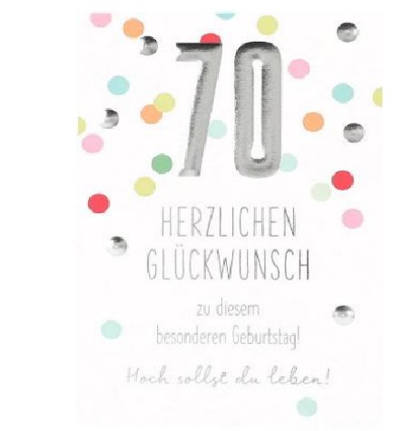 Karte zum 70.Geburtstag