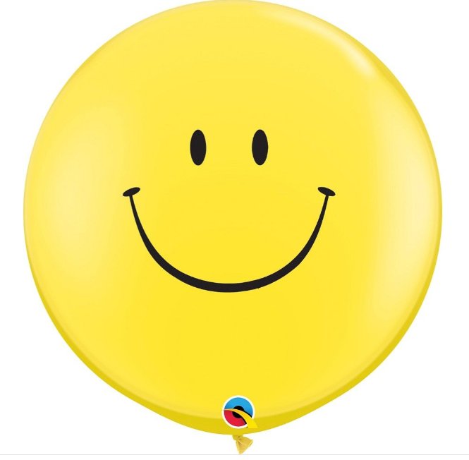 Riesenballon Smile Face, 91 cm - 2 Stck