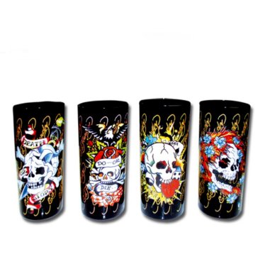 Ed Hardy Totenkopf Glas