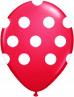 Qualatex Ballons Polka Dots schwarz/rot