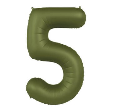 Folienballon Zahl 5 - olivegrn matt