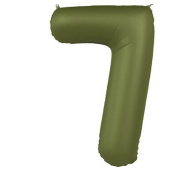 Folienballon Zahl 7 - olivegrn matt