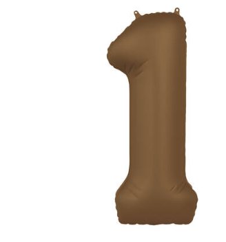 Folienballon Zahl 1 Choco Brown, 86 cm