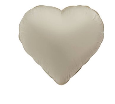 Folienballon Herz- Creamy Latte, 45 cm