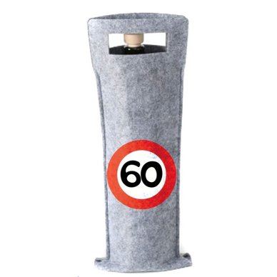 Filz Flaschen Tasche mit Zahl 60