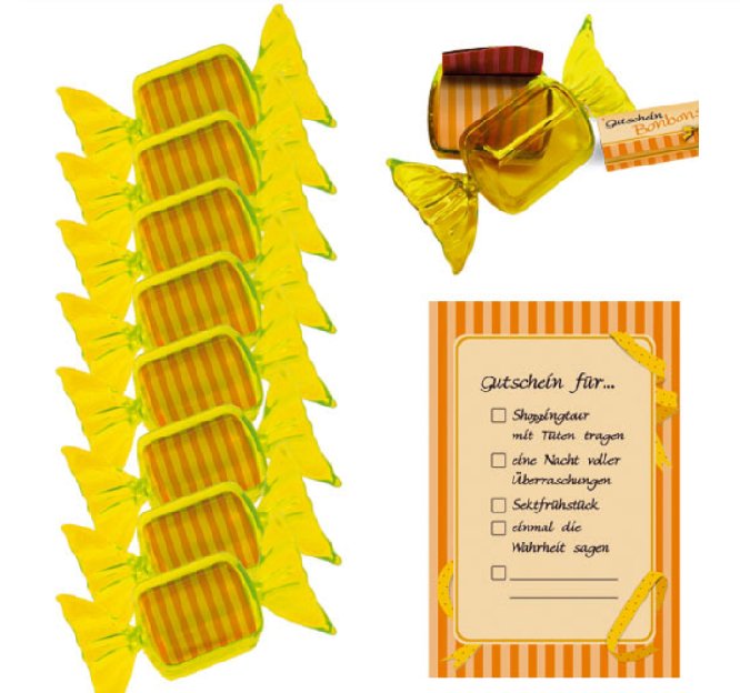 Gutschein Bonbon, 1 St�ck - gelb