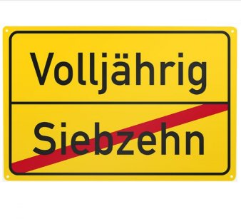 Blechschild Volljhrig